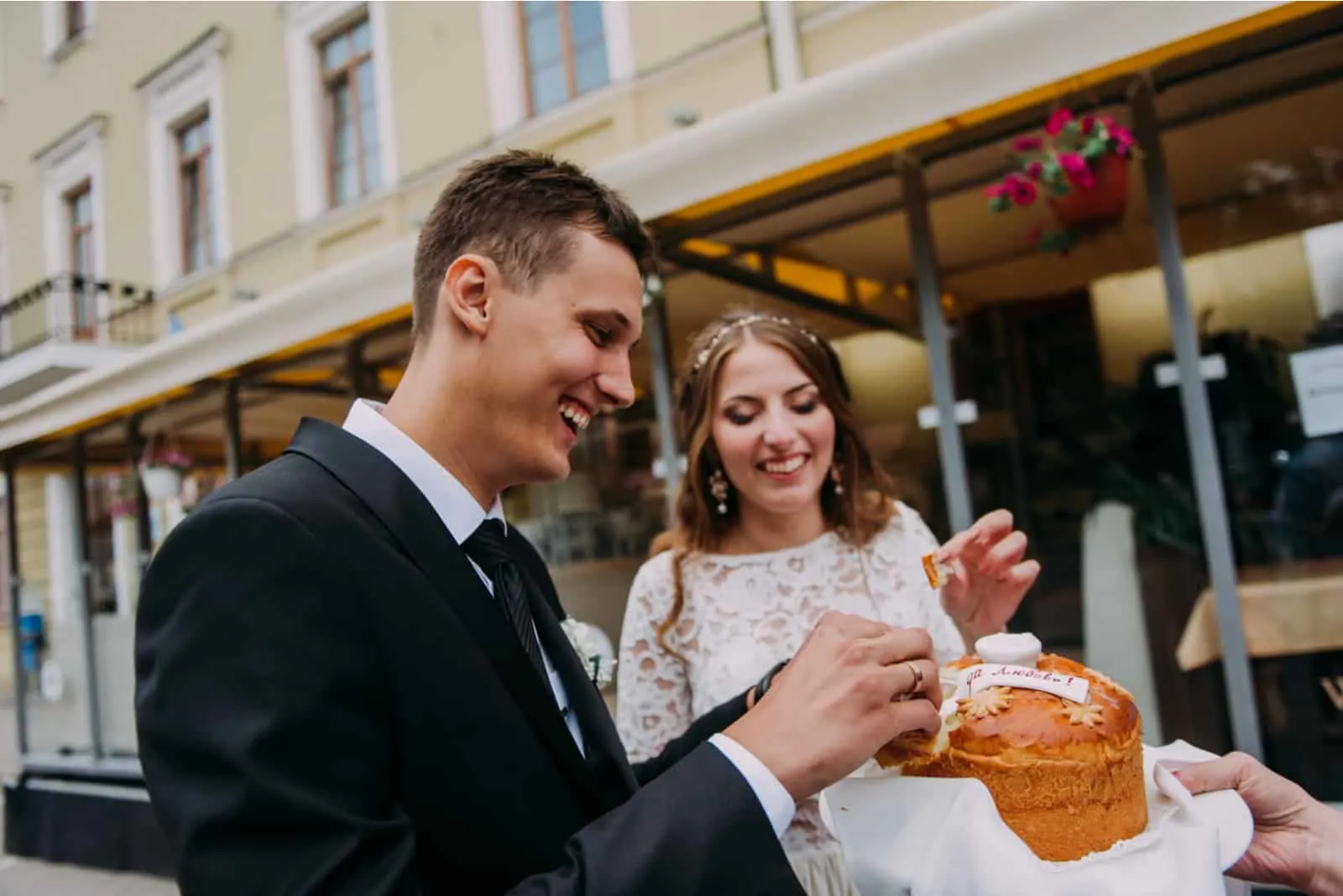 Russian wedding bread with salt